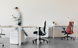 man walking in office