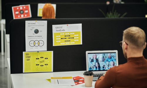 man at desk